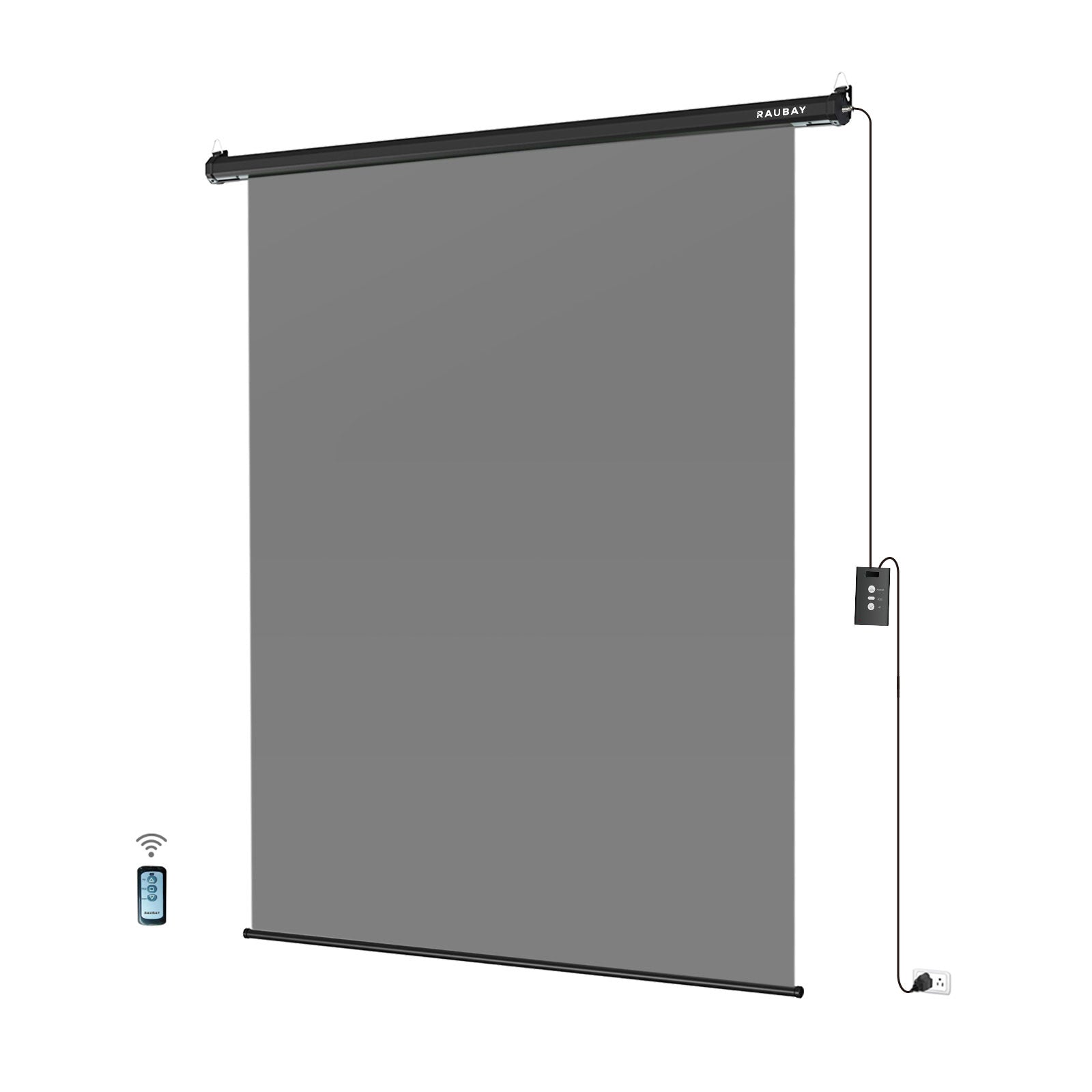 5′ x 7.2′ Motorized Pull Down Grey Screen