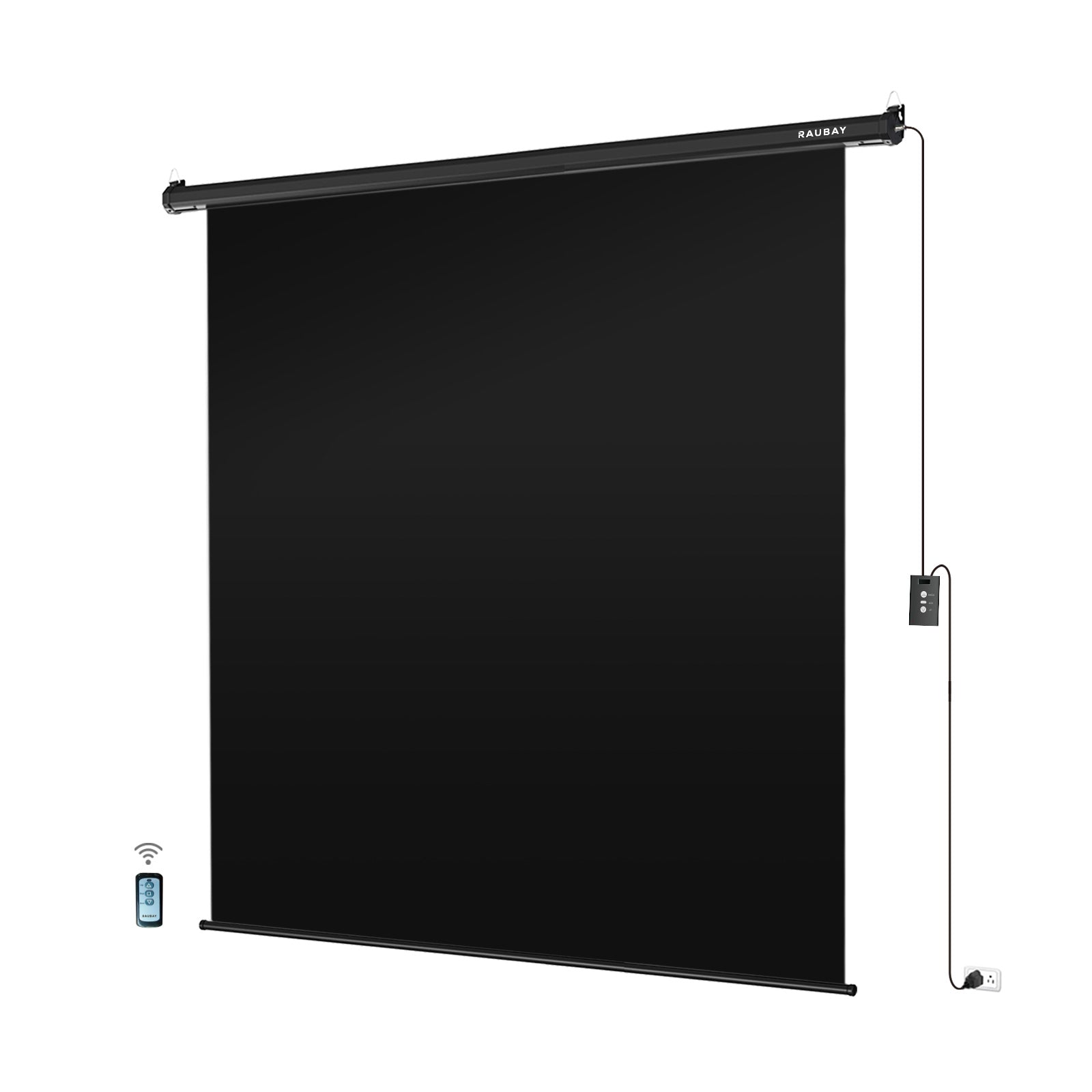 6.7′ x 7.2′ Motorized Pull Down Black Screen
