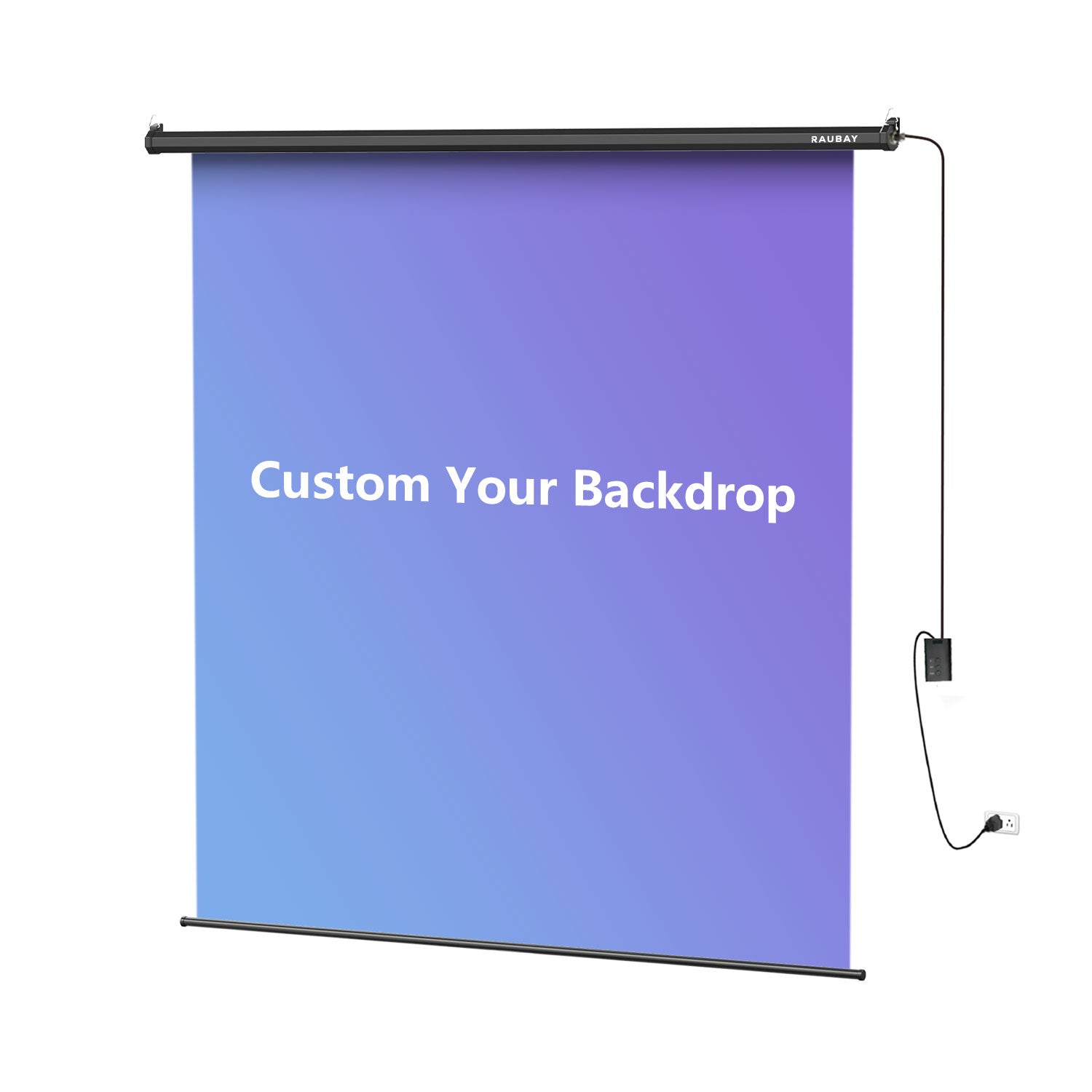 Customize Your Backdrop - 6.7′ x 7.2′ Motorized Pull Down Screen