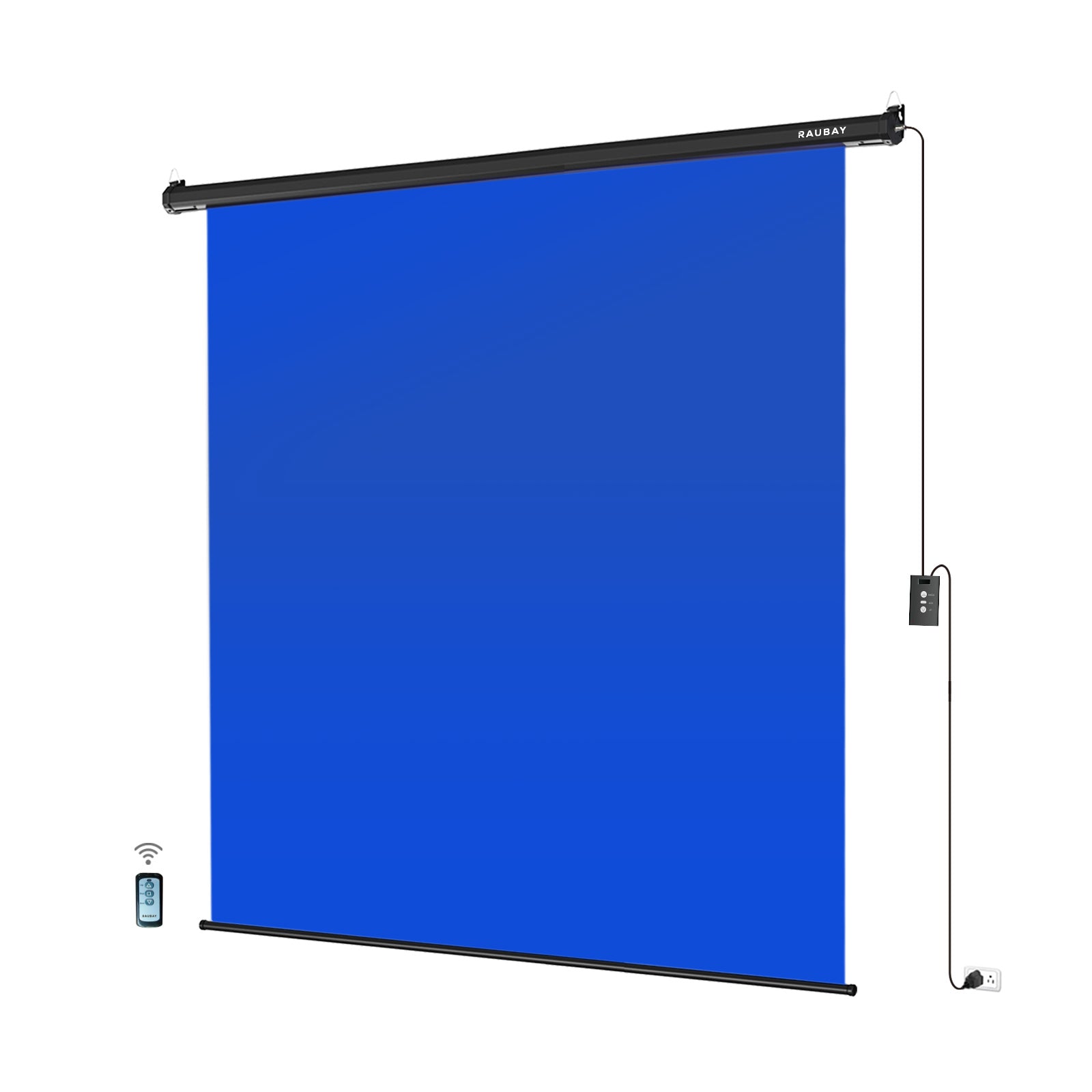 6.7′ x 7.2′ Motorized Pull Down Blue Screen