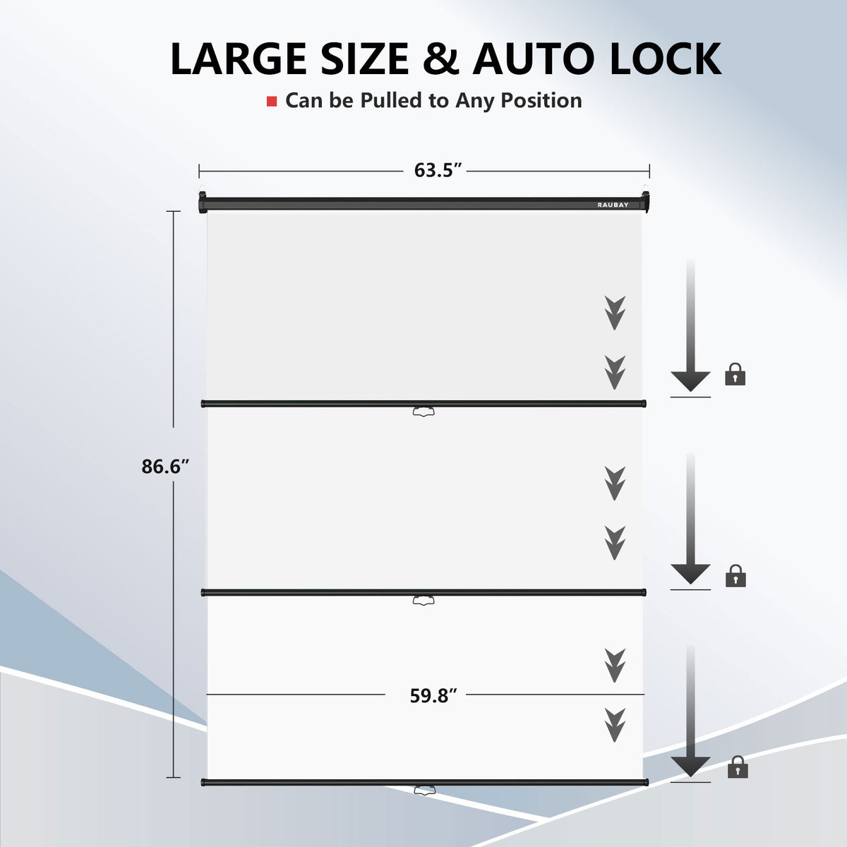 5′ x 7.2′ Pull Down White Screen