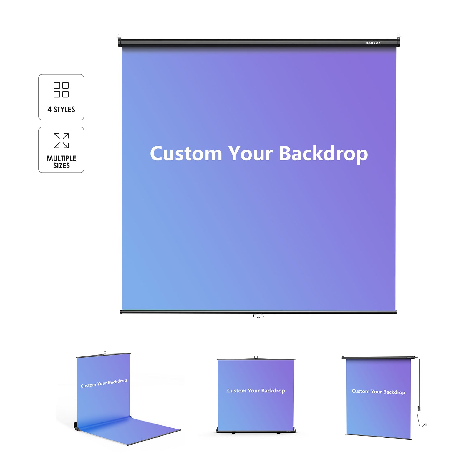 Customize Your Backdrop - 5′ x 7.2′ Pull Down Screen