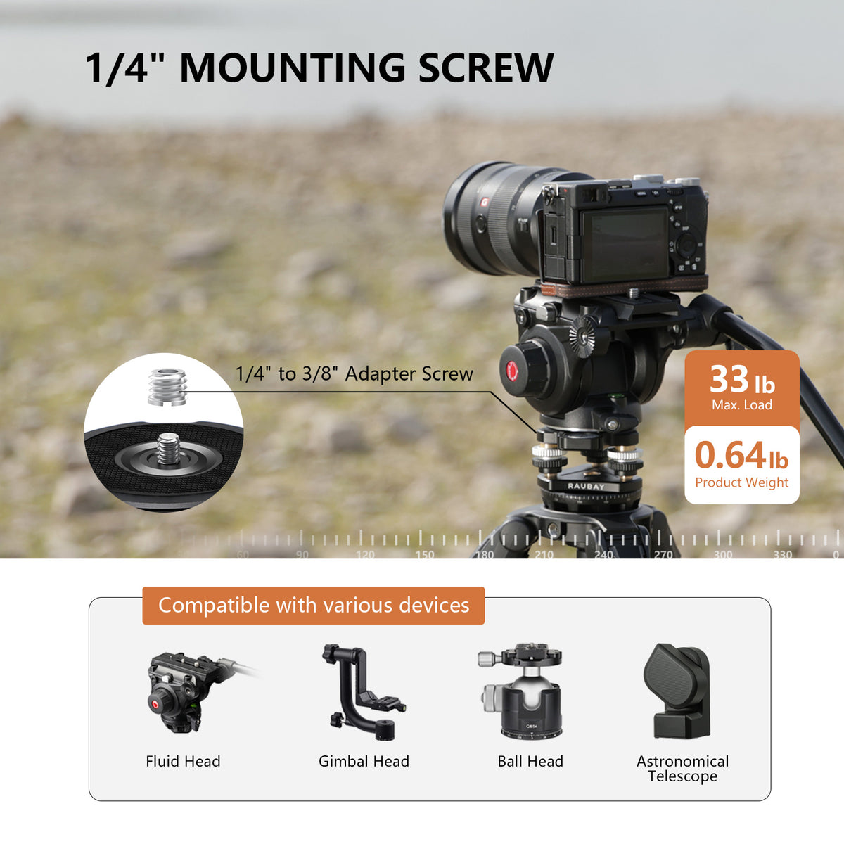 Tripod Leveling Base LB-01