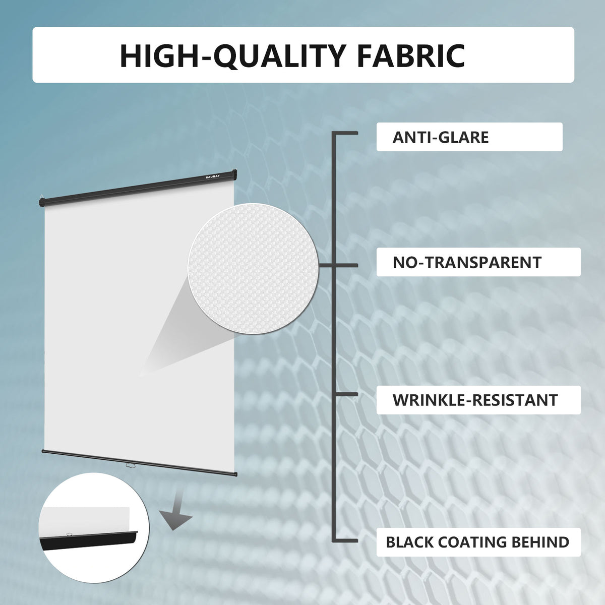 5′ x 7.2′ Pull Down White Screen