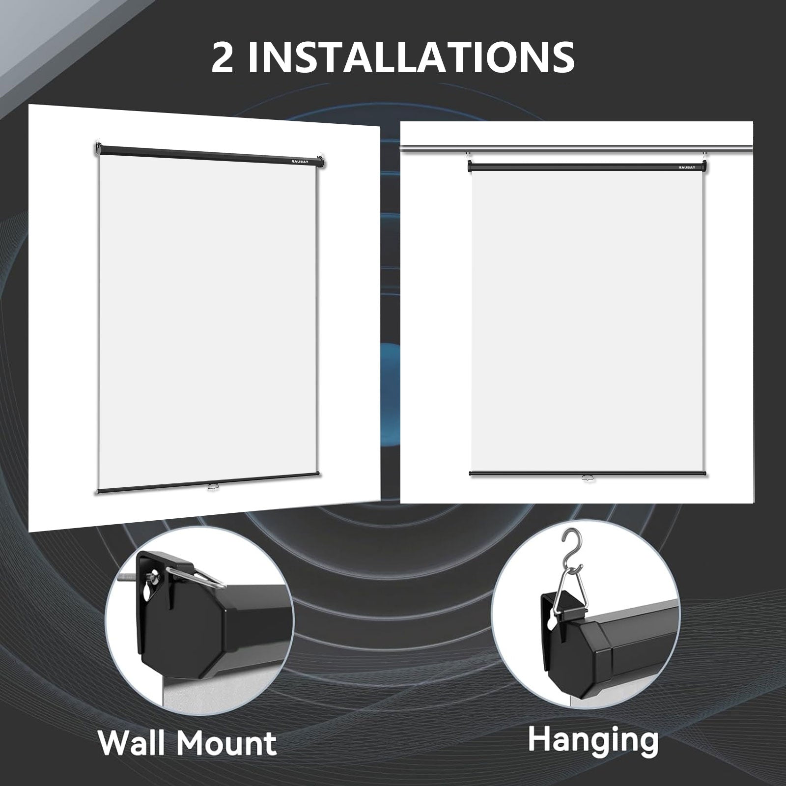 5′ x 7.2′ Pull Down White Screen