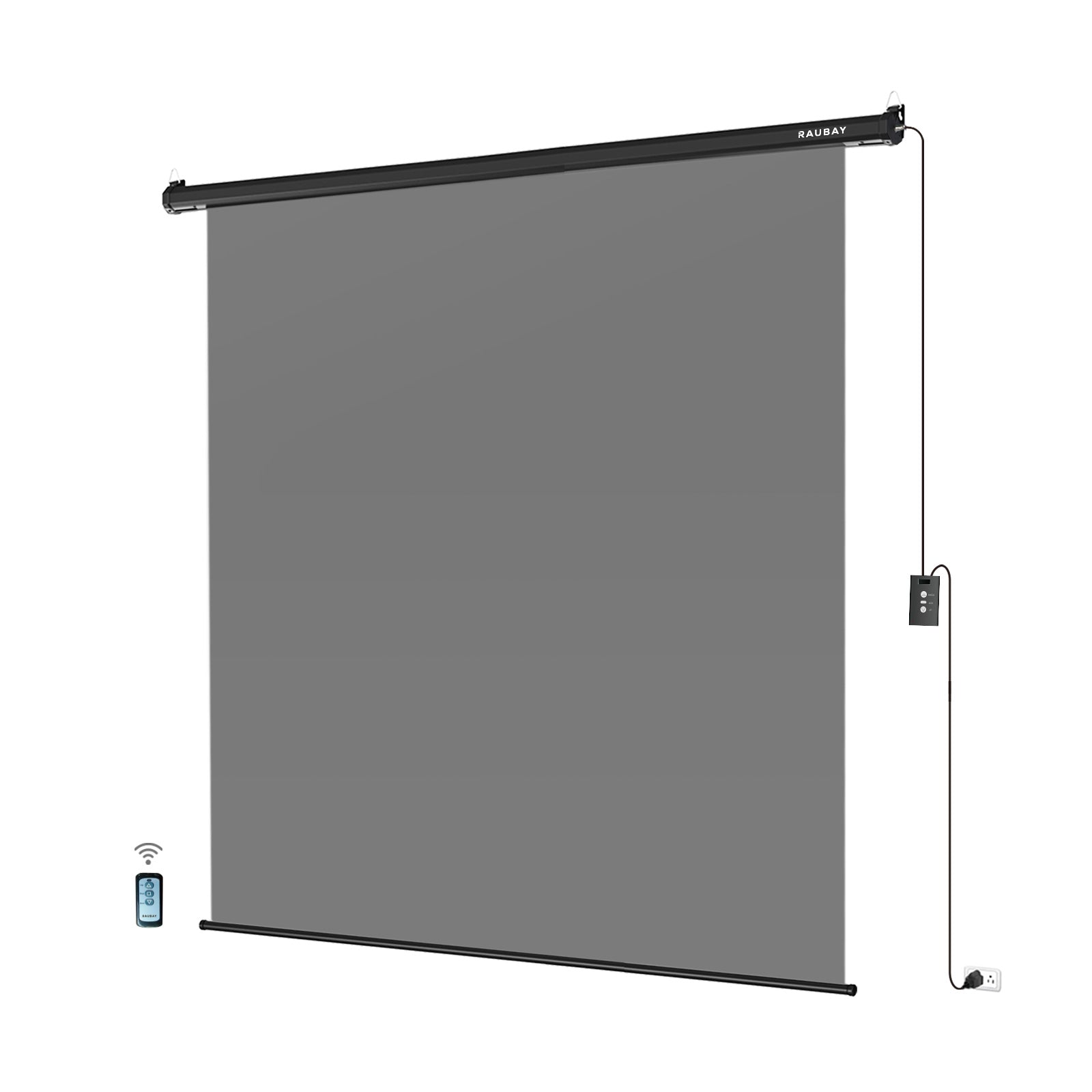 6.7′ x 7.2′ Motorized Pull Down Grey Screen