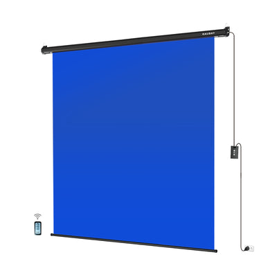6.7′ x 7.2′ Motorized Pull Down Blue Screen