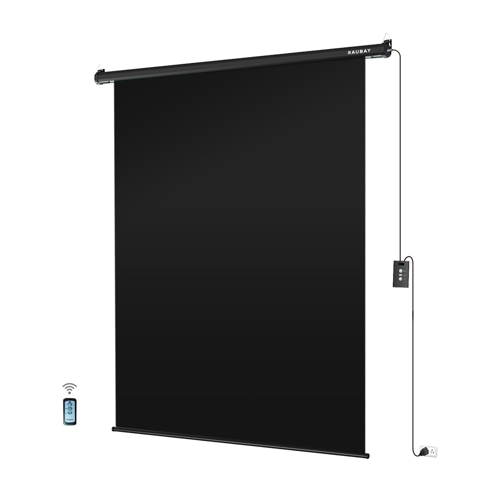5′ x 7.2′ Motorized Pull Down Black Screen
