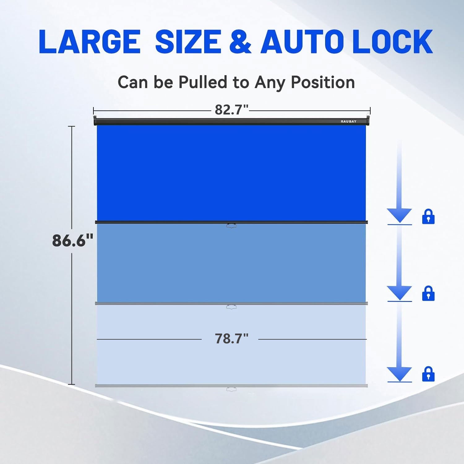 6.7′ x 7.2′ Pull Down Blue Screen
