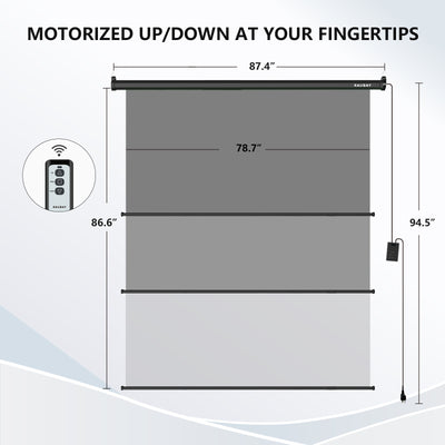 6.7′ x 7.2′ Motorized Pull Down Grey Screen