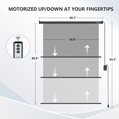 5′ x 7.2′ Motorized Pull Down Grey Screen