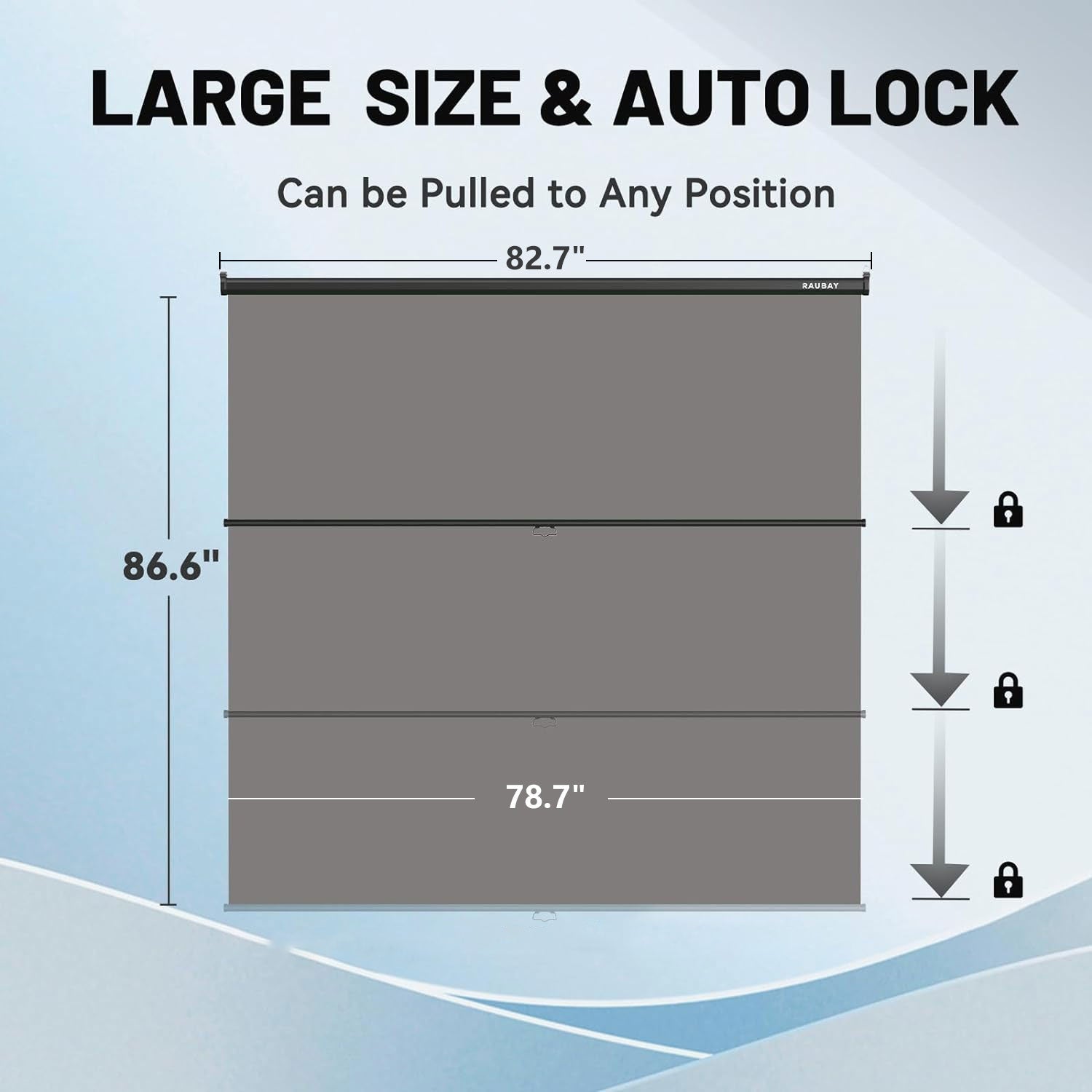 6.7′ x 7.2′ Pull Down Grey Screen