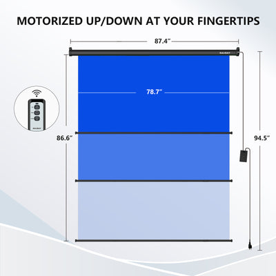 6.7′ x 7.2′ Motorized Pull Down Blue Screen