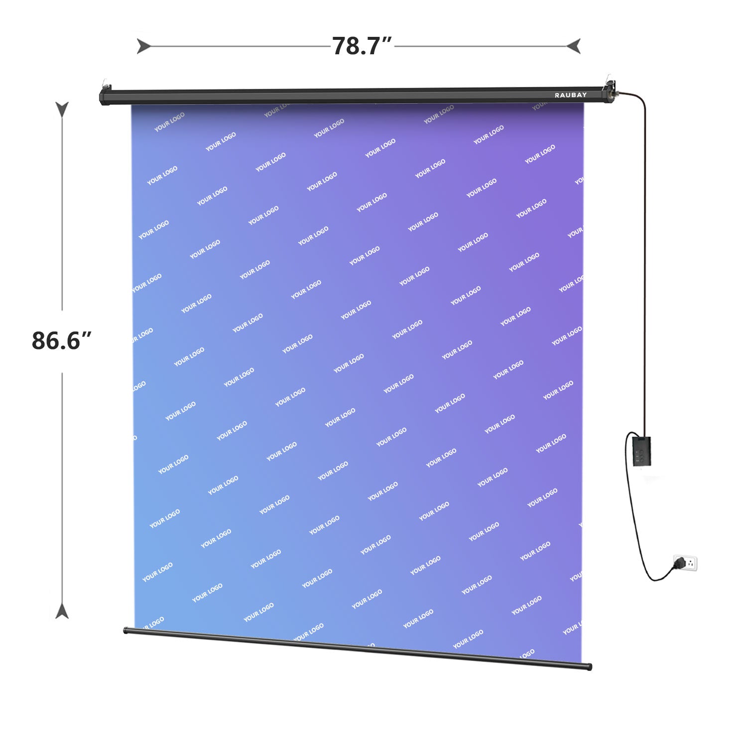 Customize Your Backdrop - 6.7′ x 7.2′ Motorized Pull Down Screen