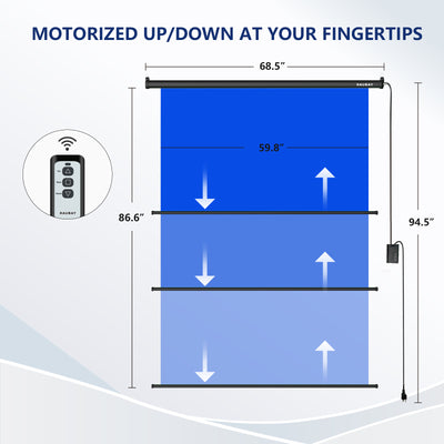 5′ x 7.2′ Motorized Pull Down Blue Screen