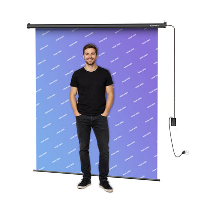 Customize Your Backdrop - 6.7′ x 7.2′ Motorized Pull Down Screen