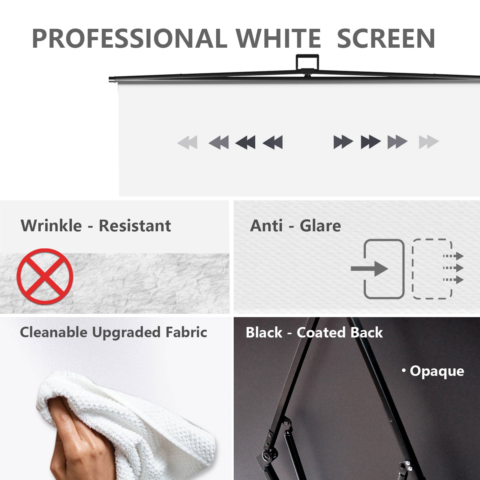 5′ x 6.9′ Collapsible White Screen
