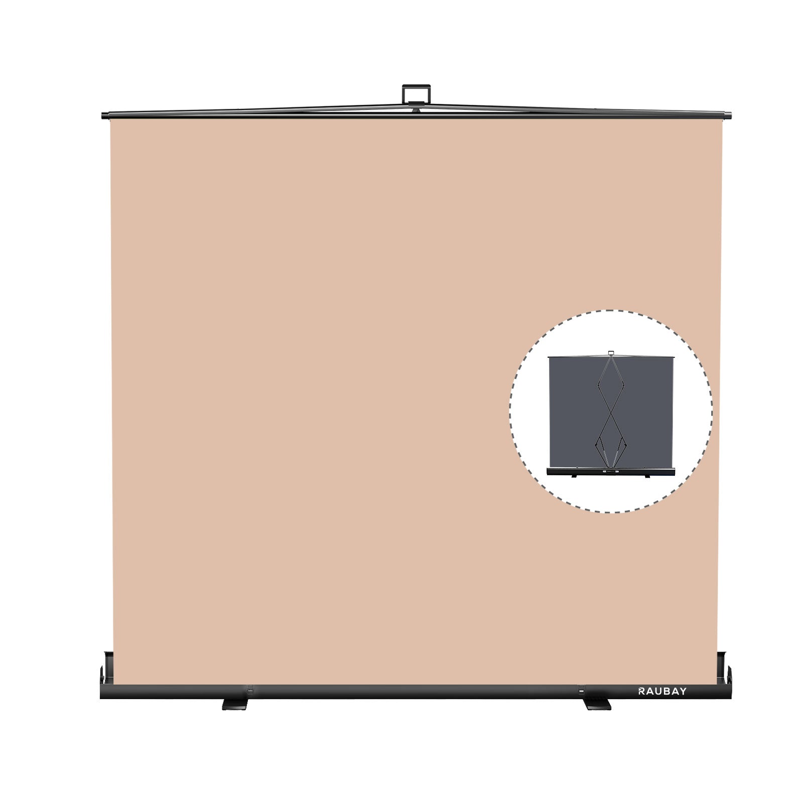 6.6' x 6.9' Collapsible Beige Screen | Large, Easy-Setup – RAUBAY
