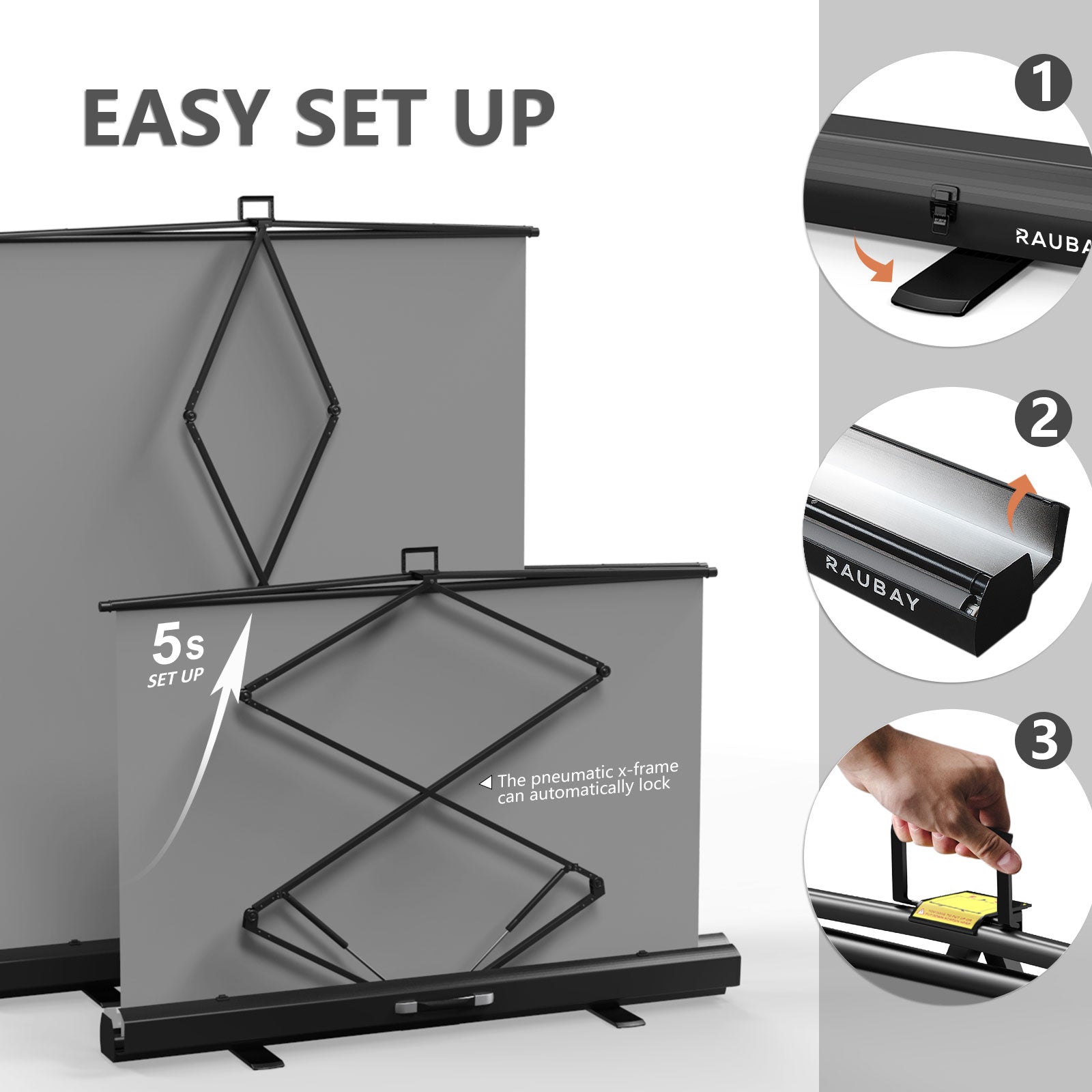 5′ x 6.9′ Collapsible Grey Screen