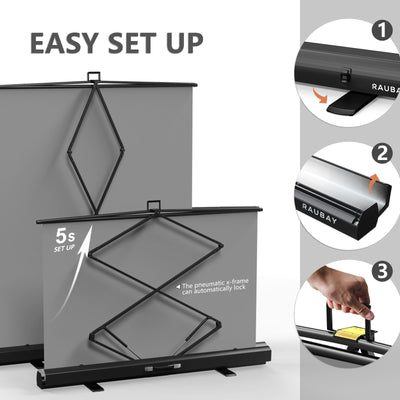 5′ x 6.9′ Collapsible Grey Screen