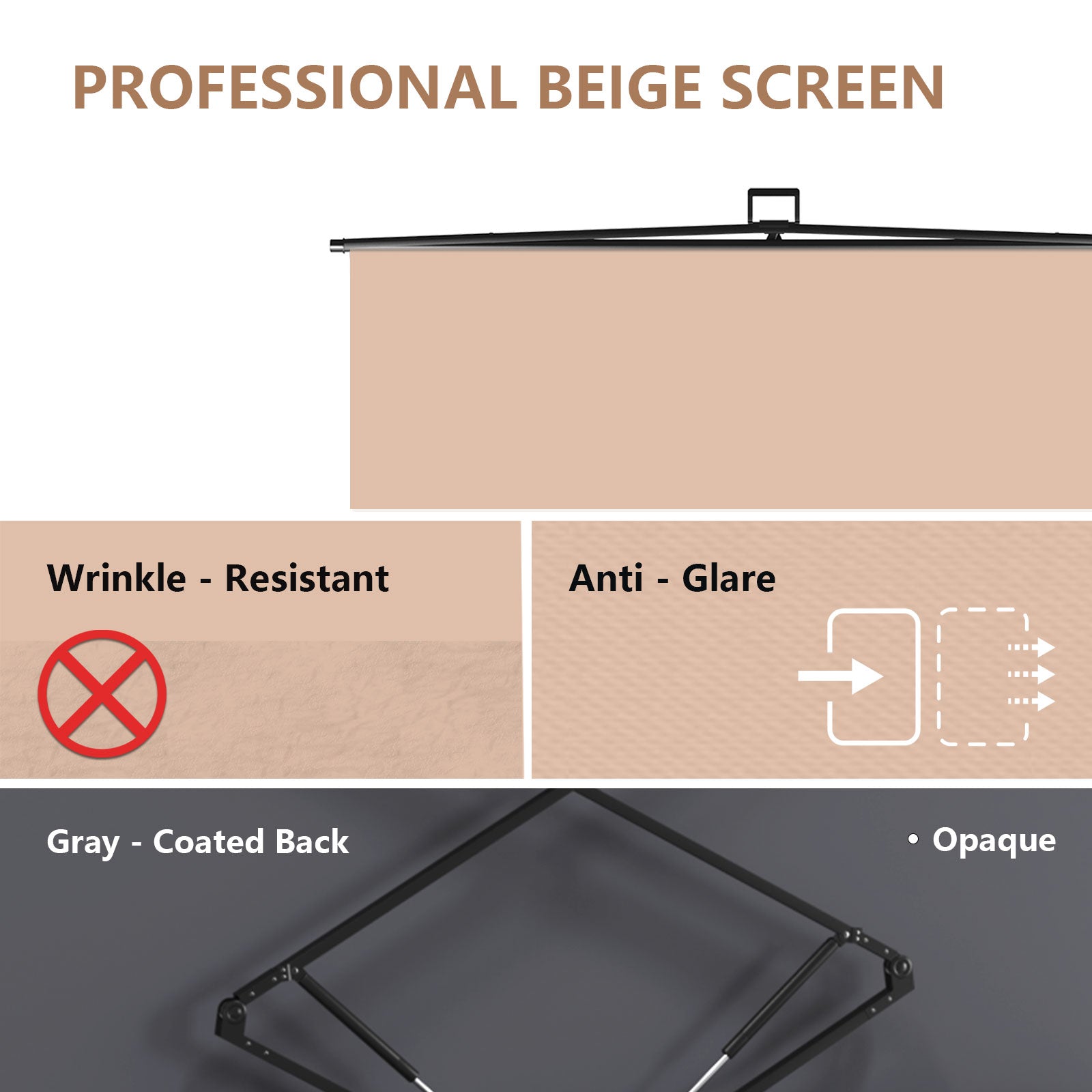 5′ x 6.9′ Collapsible Beige Screen
