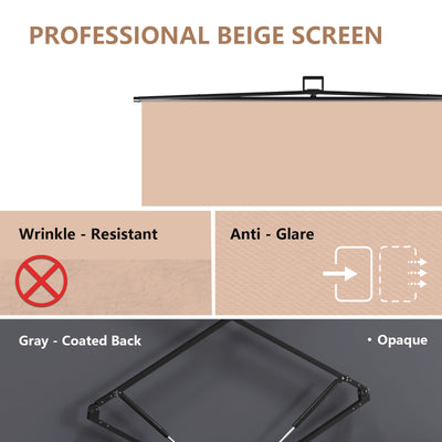 5′ x 6.9′ Collapsible Beige Screen