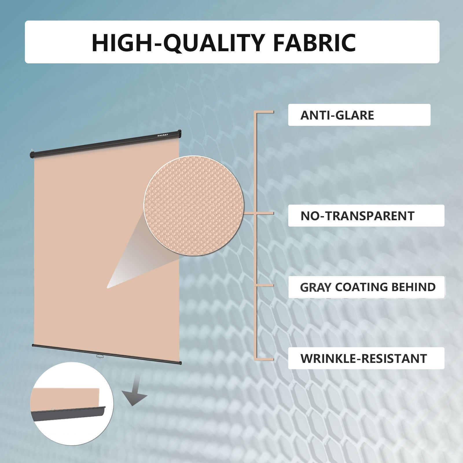 5′ x 7.2′ Pull Down Beige Screen