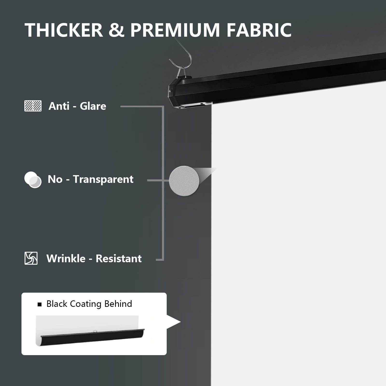 6.7′ x 7.2′ Motorized Pull Down White Screen