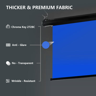 5′ x 7.2′ Motorized Pull Down Blue Screen