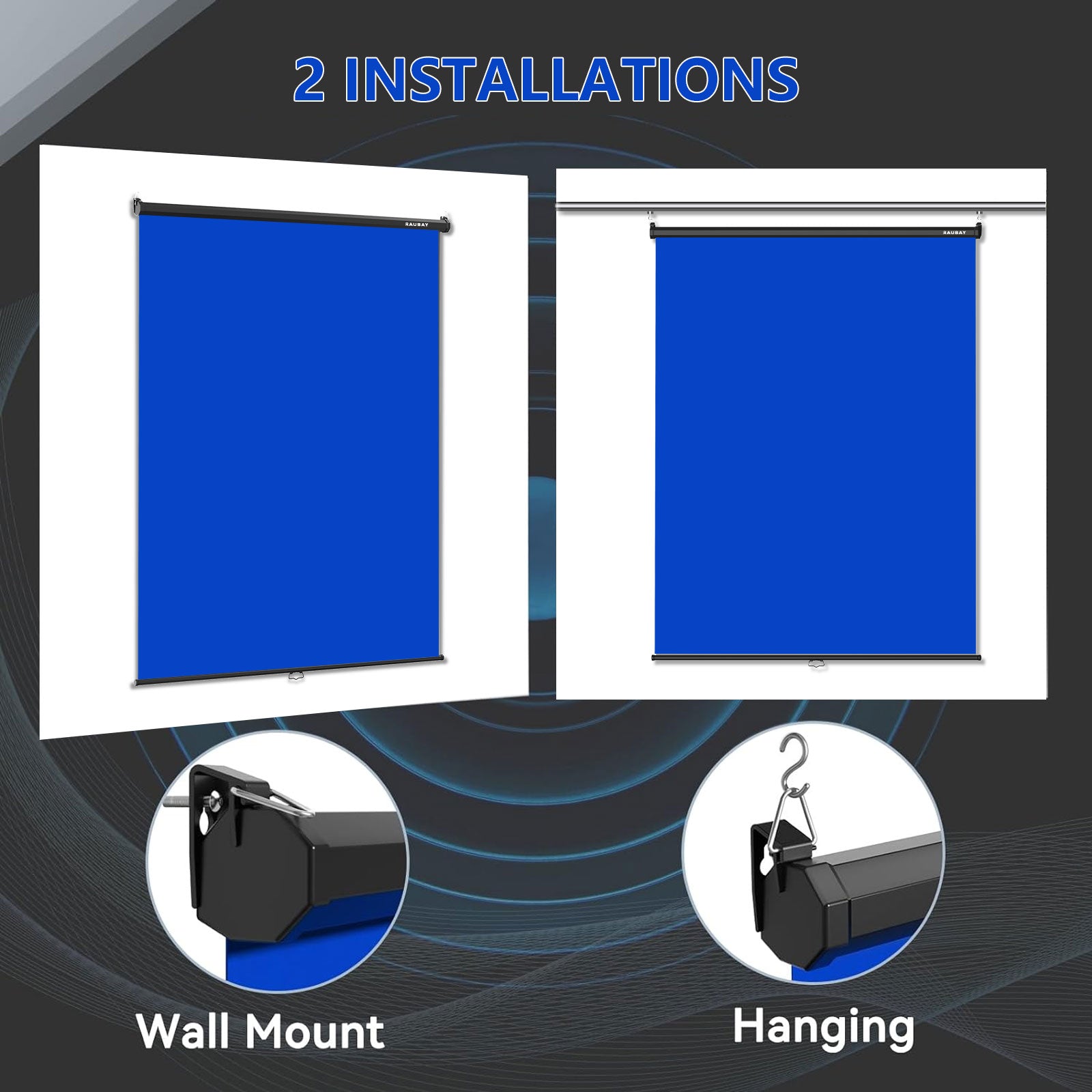 5′ x 7.2′ Pull Down Blue Screen