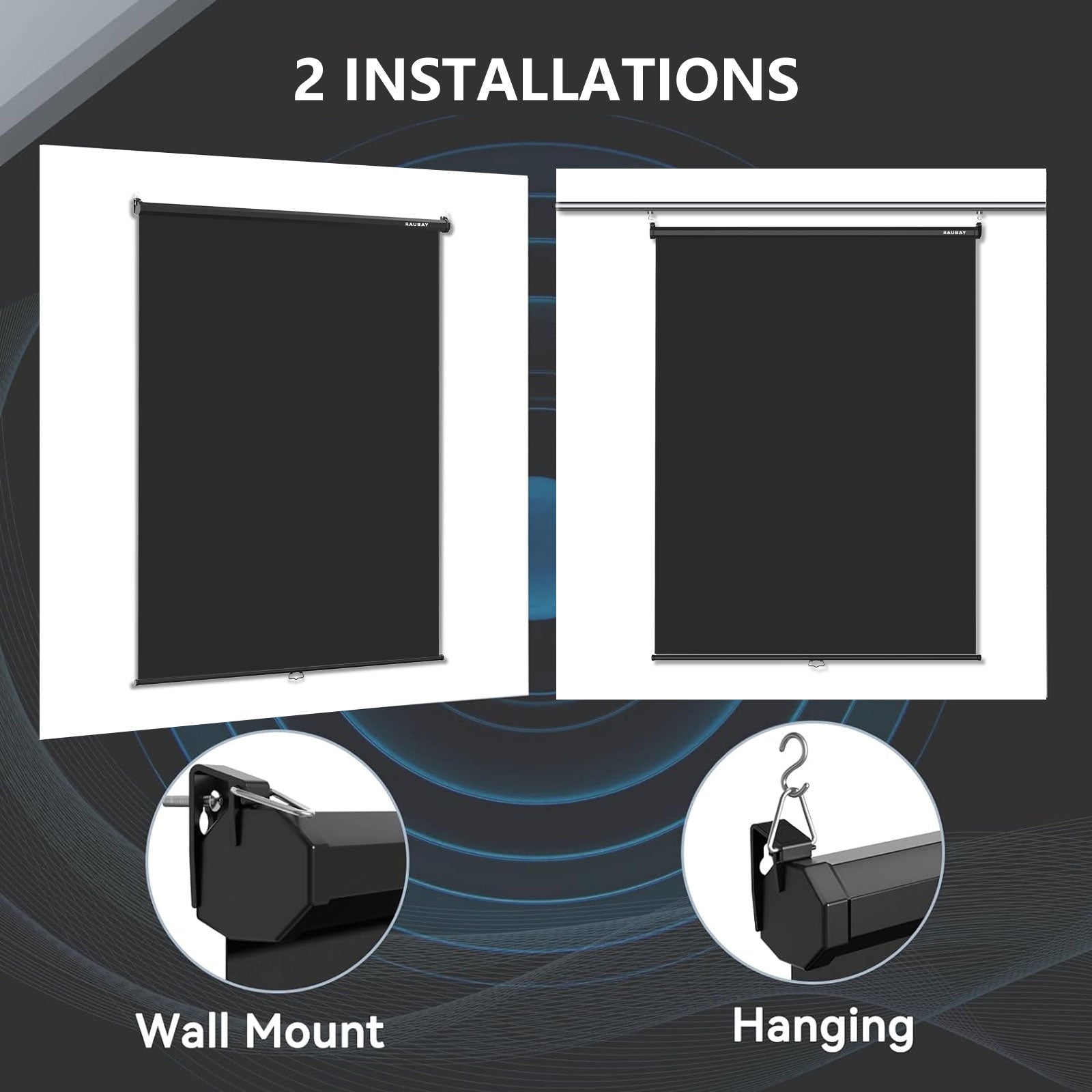5′ x 7.2′ Pull Down Black Screen