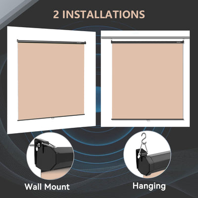 6.7′ x 7.2′ Pull Down Beige Screen