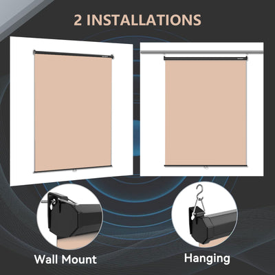 5′ x 7.2′ Pull Down Beige Screen