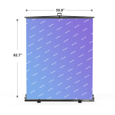 Custom Printed Logo Backdrop - 5′ x 6.9′ Collapsible Screen