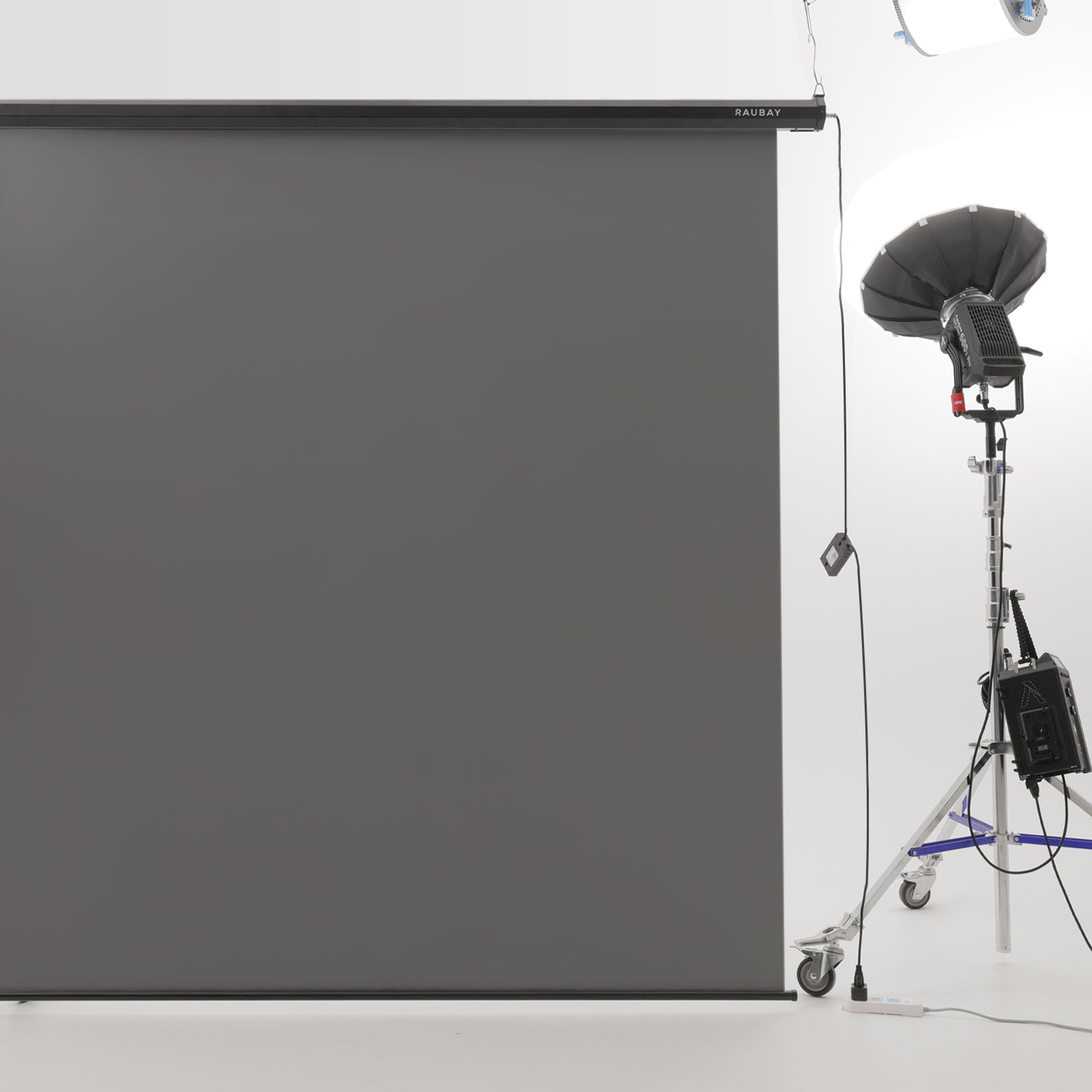 6.7′ x 7.2′ Motorized Pull Down Grey Screen