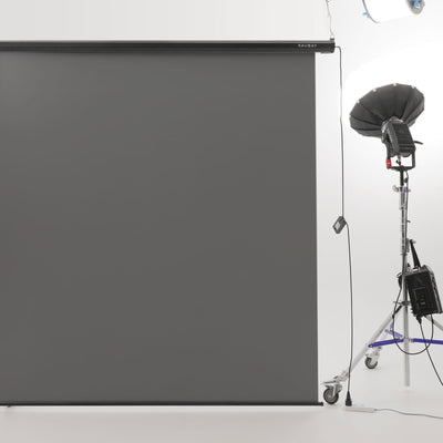 6.7′ x 7.2′ Motorized Pull Down Grey Screen