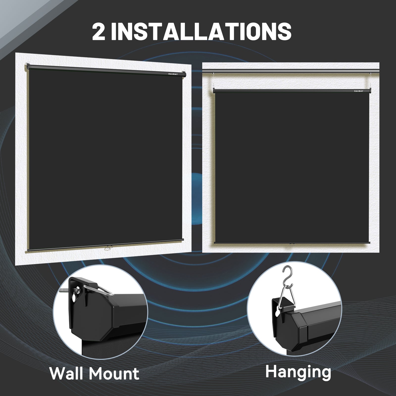 6.7′ x 7.2′ Pull Down Black Screen