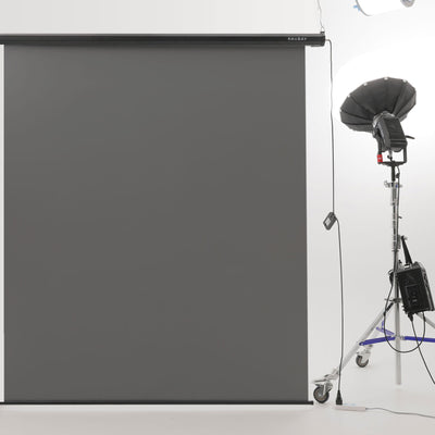 5′ x 7.2′ Motorized Pull Down Grey Screen