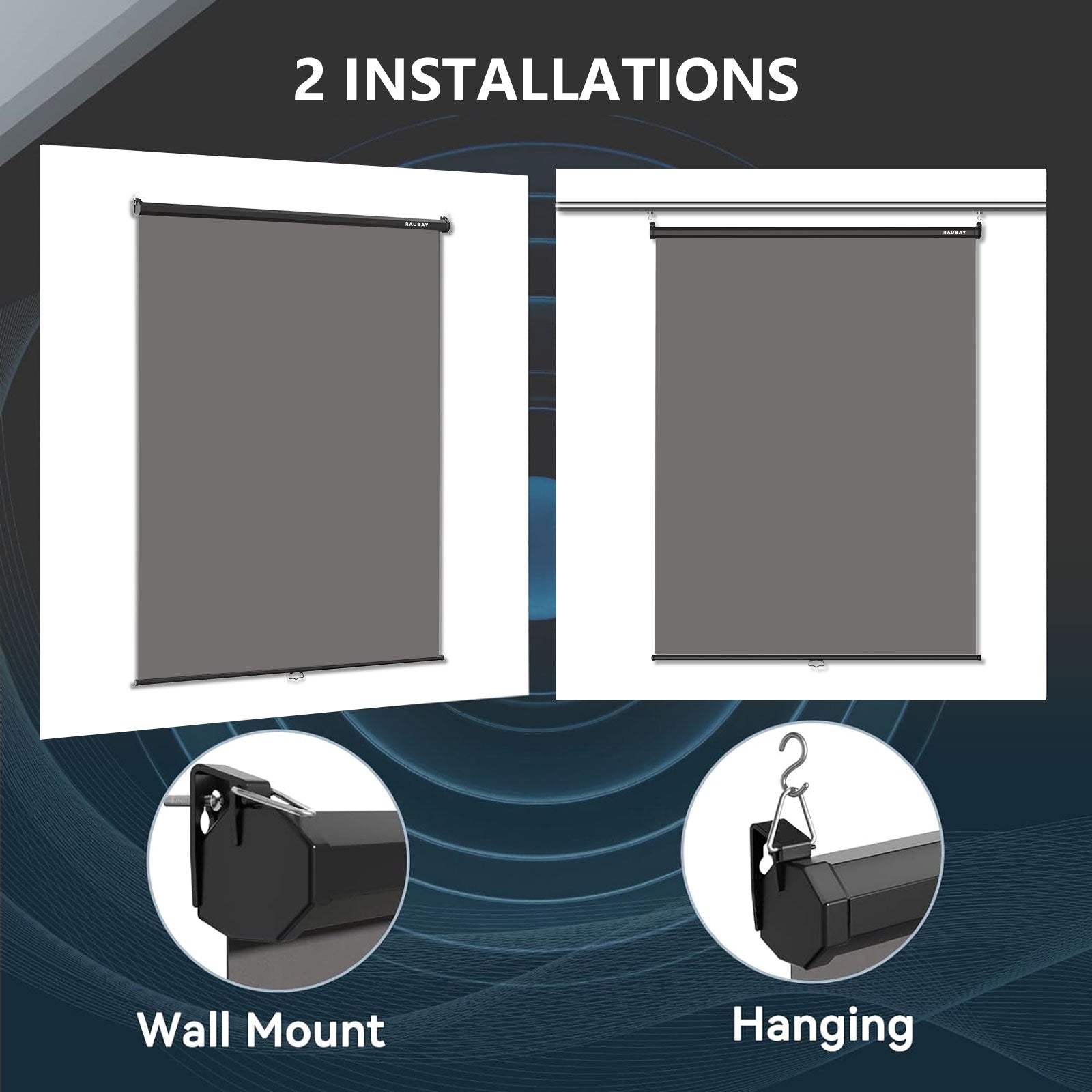 5′ x 7.2′ Pull Down Grey Screen