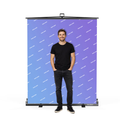 Custom Printed Logo Backdrop - 5′ x 6.9′ Collapsible Screen