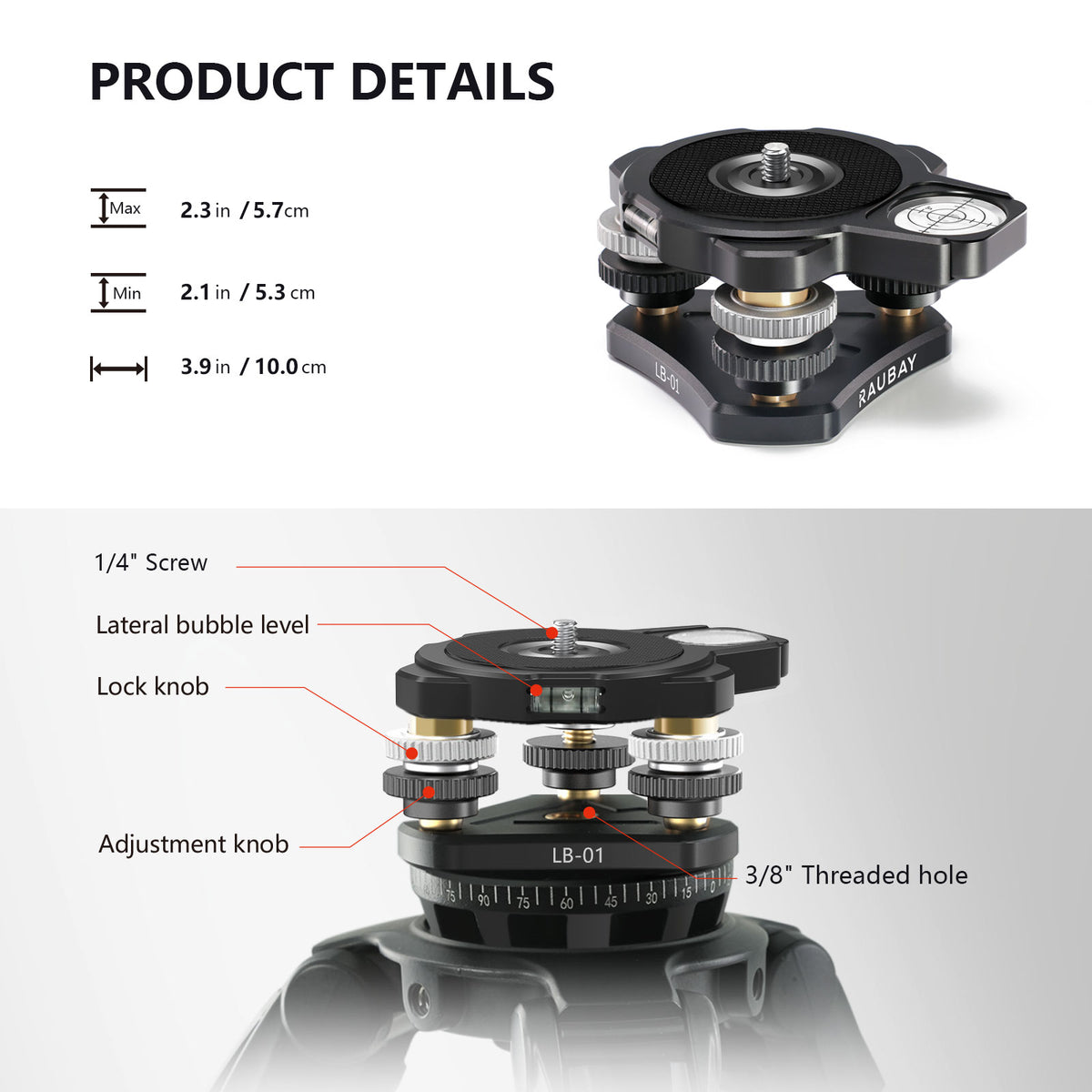 Tripod Leveling Base LB-01