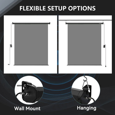 6.7′ x 7.2′ Motorized Pull Down Grey Screen