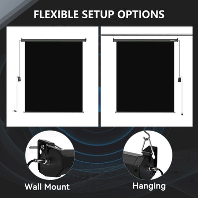 6.7′ x 7.2′ Motorized Pull Down Black Screen