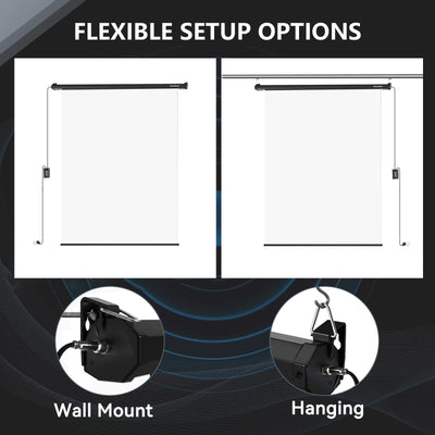 5′ x 7.2′ Motorized Pull Down White Screen