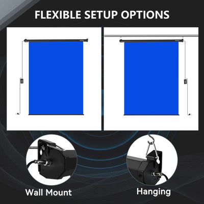 5′ x 7.2′ Motorized Pull Down Blue Screen