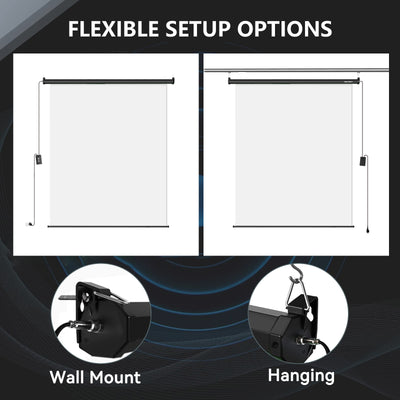 6.7′ x 7.2′ Motorized Pull Down White Screen