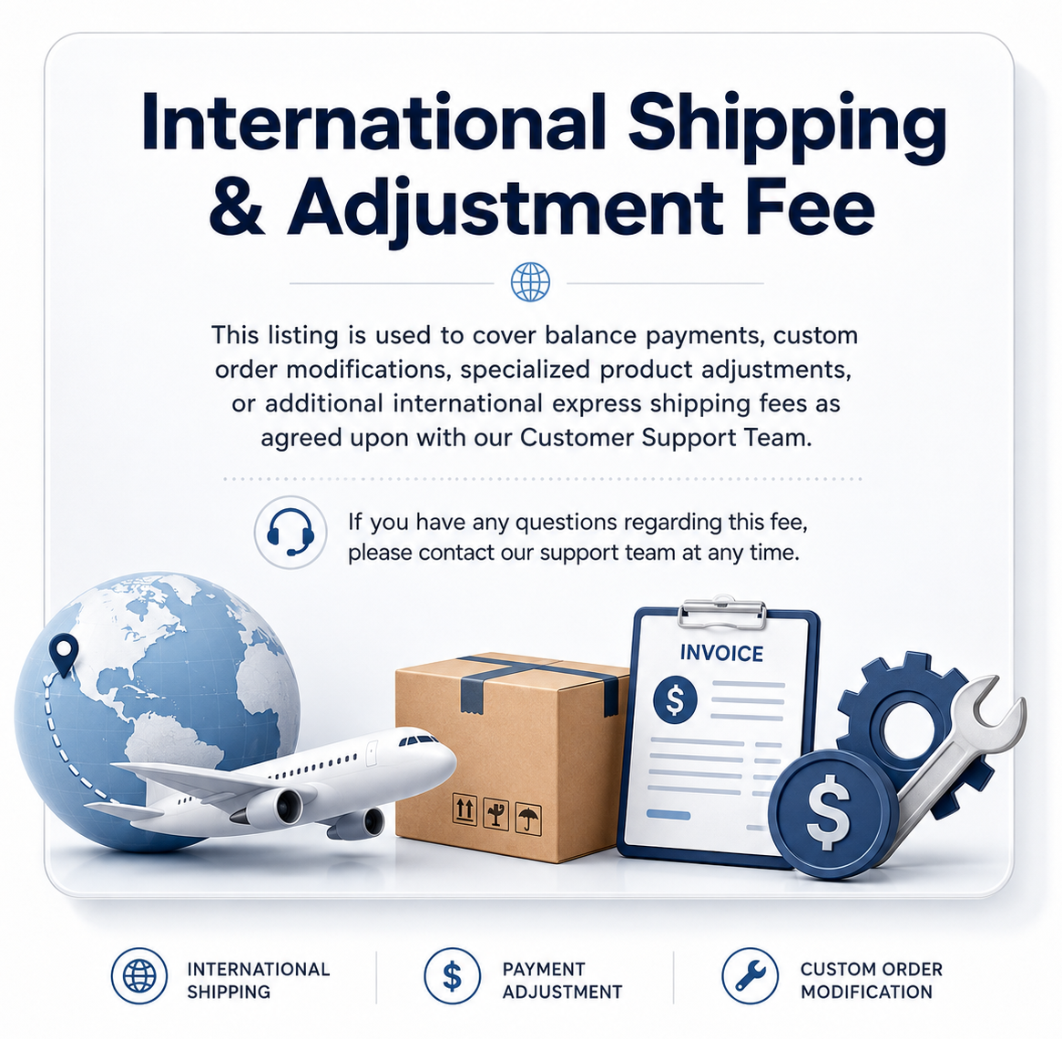 International Shipping & Adjustment Fee